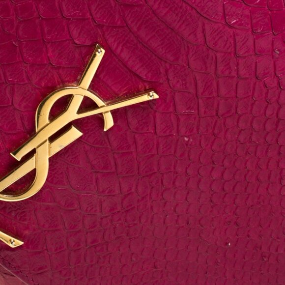 Saint Laurent Paris Pink Python Embossed Leather Kate Tassel Shoulder Bag - Picture 5 of 11